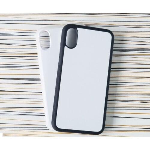 Blank 2D Sublimation TPU+PC rubber Case for iphone X XS with Aluminum Inserts 10pcs/lot