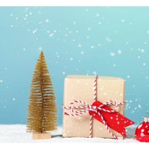 Christmas Tree Artificial Tree Needle Dusting Mini Tree Diy Christmas Home Decoration Wood Iron White Yellow Plastic Green Pink