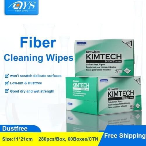 Fiber cleaning paper wipes Optical fiber wiping paper 280 PCS KIMTECH Kimwipes Low-lint Wipes for Optical Connectors
