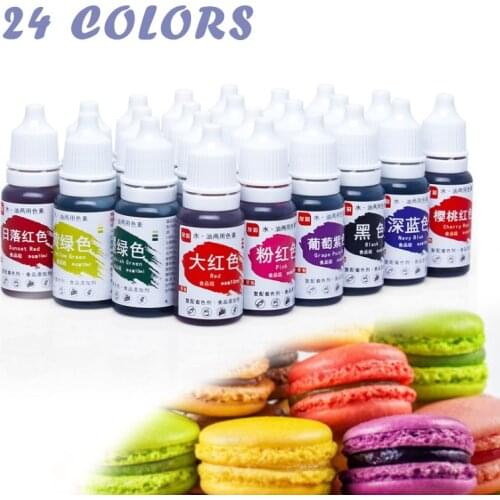24 Colors 10ML/Bottle Cream Cake Food Coloring Ingredients Fondant Baking Cake Edible Color Pigment DIY Pastry Decorating Tools