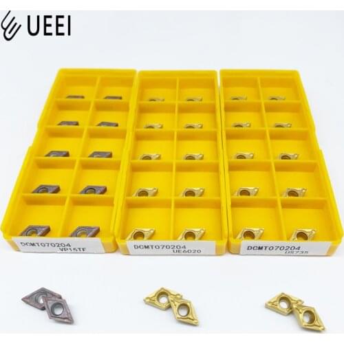 100% original 10 pcs Lathe insert DCMT070204 VP15TF UE6020 US735 High quality and hardness carbide blade For CNC turning
