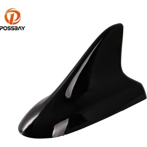 POSSBAY Universal Car Roof Decoration Black Shark Fin Antennas for Renault Ford Kia Toyota Audi Peugeot Car Aerials Stickers