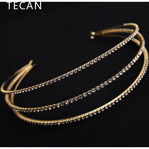 High Quality Multi-layer Crystal Hair Accessories Bride Headband Rhinestone Women Hair Ornaments Baroque Jewelry Bridal Gift