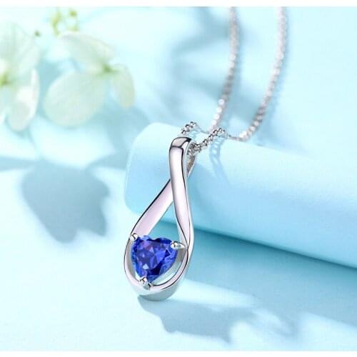 Xiaojing Personalized 925 Sterling Silver Custom Heart-shaped Necklace with Birth Stone Diy Pendant Necklace Mothers Day Gift