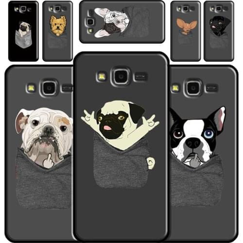 Yorkie Pug French Bulldog Middle Finger Phone Case For Samsung Galaxy J1 J3 J4 J5 J6 J7 J8 2018 A7 A9 A6 A8 Plus A3 A5 2016 2017