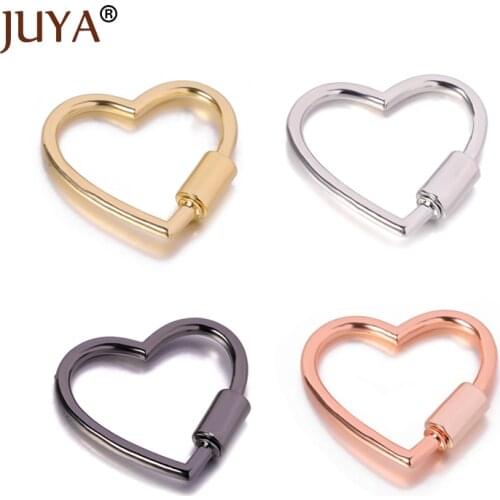 Alloy Fastener Screw Clasps Heart Lock Hook For Women DIY Luxury Jewelry Making Accessories Spiral Clasps Necklace Supplies