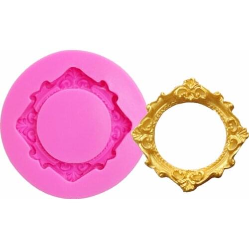 Mirror Cake Border Silicone Mold Frame Cupcake Wedding Fondant Cake Decorating Tools Chocolate Moulds T1079