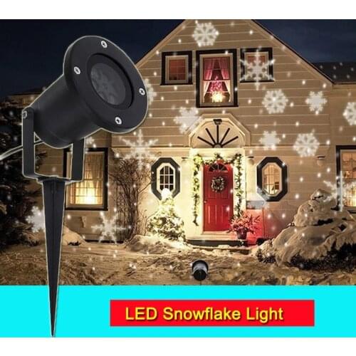 1pc Christmas Light Outdoor Holiday Lights LED Snowflake Waterproof Projector Light Star Lawn Lamps Snow Lasers Lighting