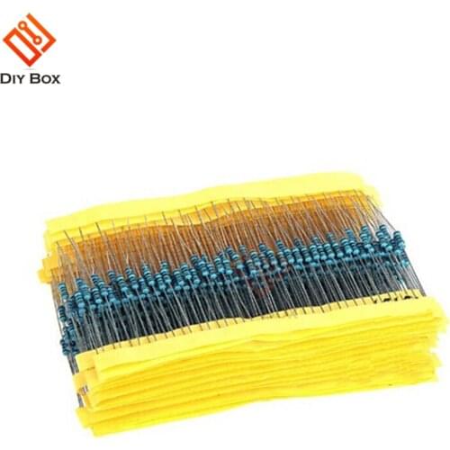 1 Pack 20 Kinds 400Pcs 1/4w Resistance 1% Metal Film Resistor Resistance Bag Assortment Kit Set Each Kinds 20PCS