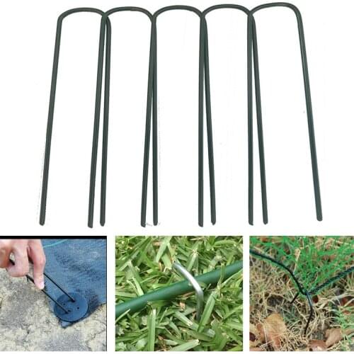 100PCS Ground Nail U Shaped Mulch Fix Tool Garden Greenhouse Film Ground Cloth Sunshade Fly Net Pest Control Plastic Film Peg