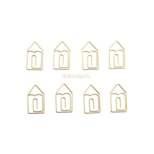 12pcs Golden Small House Paper Clip Cartoon Shape Pin Invisible Clip Golden Big Pin Baby Pin