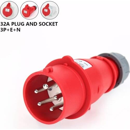32A 5 Pin 220V-415V IP44 3P+E+N Industrial Electric Waterproof Male/Female Connector Butt aviation Industrial site Plug & Socket