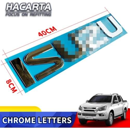 3D Silver Logo For Isuzu D-MAX Chrome Emblem Badge Car Rear Trunk Lid Sign Nameplate Decoration Sticker MUX SUV PICKUP TRUCK
