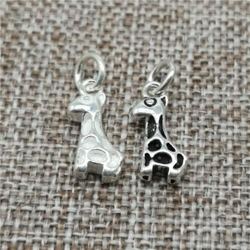 925 Sterling Silver Giraffe Charms Zoo Animal for Bracelet Necklace