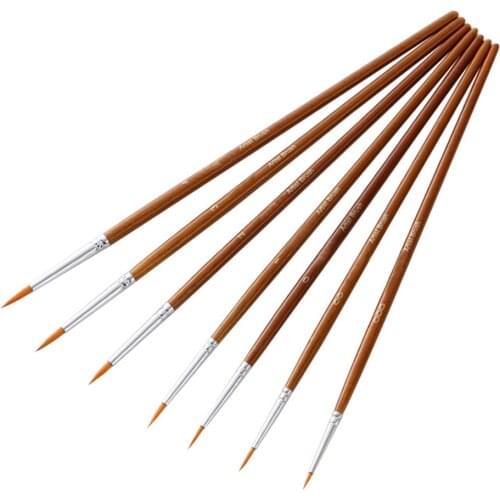 7pcs Watercolor Art Supplies Acrylic Painting Paint Brush Set Nail Gouache Drawing Professional Extra Fine Students Detail Liner
