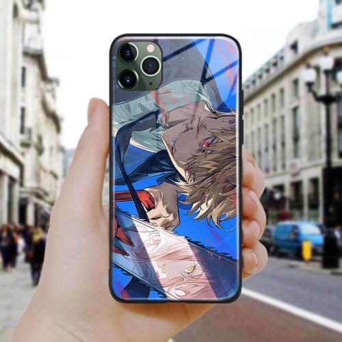 Chainsaw Man Denji and Makima Soft Silicone Glass Phone Case Cover Shell For iPhone SE 6 6s 7 8 Plus X XR XS 11 12 Mini Pro Max