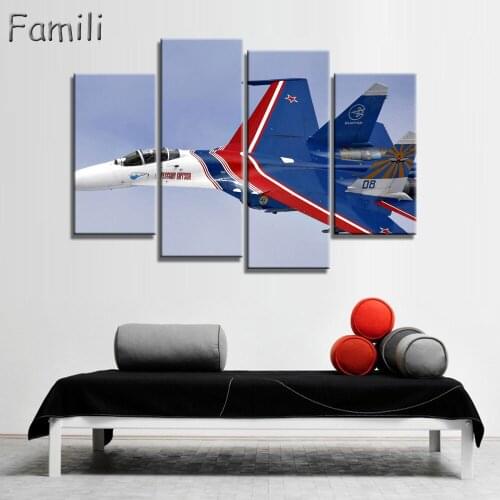 Unframed 4pcs Fighter Modern Home Wall Decor Canvas Painting Picture Art HD Painting On The Wall For Living Room