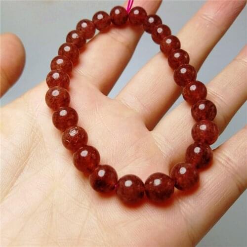 Natural red gemstones strawberry quartz bead crystal jewelry crystals bracelet for gift of wedding souvenir