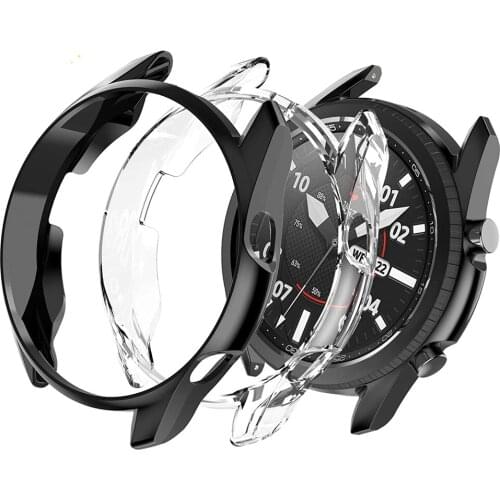 Case for Samsung Galaxy Watch 3 45mm Soft Silicone Shock-Proof Protector Frame Shell for Galaxy Watch3 41mm Smartwatch TPU Cover