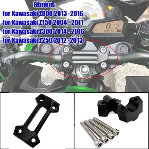 Black/Green/Silver Motorcycle Handlebar Riser Heighten 30MM & Clamp Cover Bracket for Kawasaki Z250 Z300 Z800 Z750 2004-2016