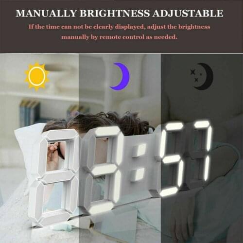Digital Wall Clock 3DLED Display Alarm Clocks Office Wall Clock Table Desktop Wall Watch Modern Design Bedroom Living Room Clock