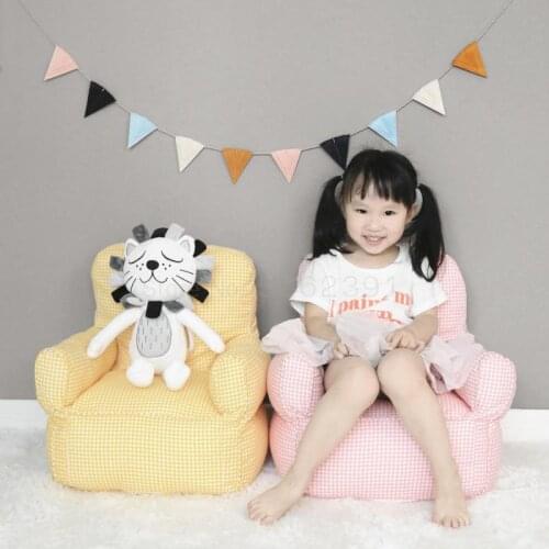 Childrens Sofa Nordic Cotton Canvas Baby Seat Lazy Sofa Princess Room Photo Kindergarten Seating Bean Bag
