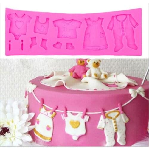 Baby Birthday Dress Clothes Series Shape Cake Decoration Tool Chocolate Baking Tools Cartoon Cake Mold