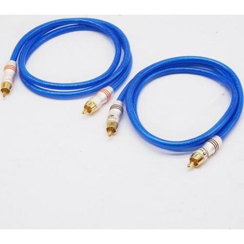 Hand-made Blue Foil Double protection shield 1M 2M 3M RCA Audio Line 2RCA to 2 RCA HiFi Audio Cable For TV DAC amplifier