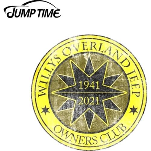 JumpTime 13 x 13cm Willy Jeep US Military Badge Patch VAN Bumper Window Car Stickers Waterproof Personality Deal Vinyl Car Wrap