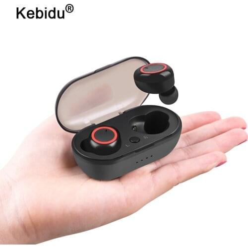 Kebidu TWS Bluetooth 5.0 Earphone Stereo Wireless Earbuds Waterproof Sport Earphones Handsfree Gaming Headset with Mic for Phone