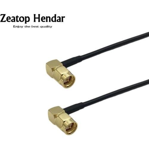 10Pcs Right Angle SMA Male Jack to SMA Male Plug RG174 Jump RF Coaxial Extension Cable 10CM 15CM 20CM 30CM 50CM 1M 2M 3M 5M
