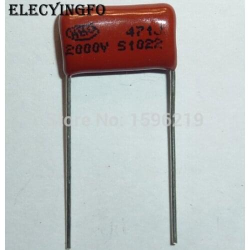 20pcs CBB capacitor 471 2000V 471J 2KV 470pF 0.47nF P15 CBB81 Metallized Polypropylene Film Capacitor
