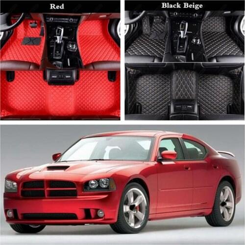 Leather Car Floor Mats for Dodge Challenger Charger Ram 1500 Journey Avenger Caliber Custom Automobile Floor Mat Car Foot Mat
