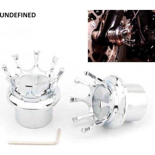 Motorcycle Front Axle Nut Covers Caps Crown Aluminum for Harley Sportster Touring Softail Dyna 2008-2017 VRSC Fat Bob Wide Glide