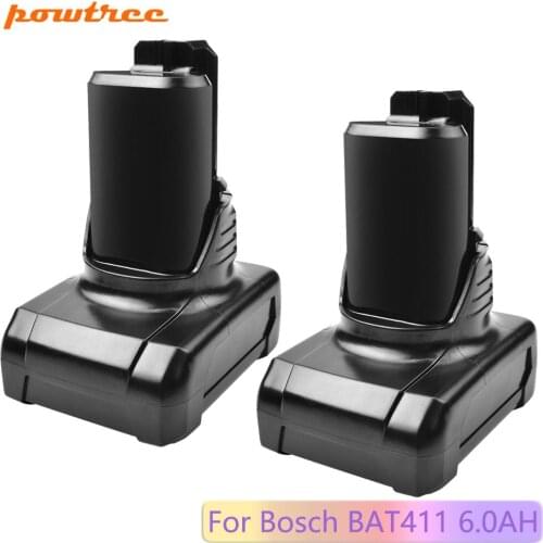 Powtree 6000mAh 12V Li-ion BAT420 BAT411 Rechargeable Battery For Bosch BAT411 BAT420 BAT412A GBA 12V Professional 1600A00X7H