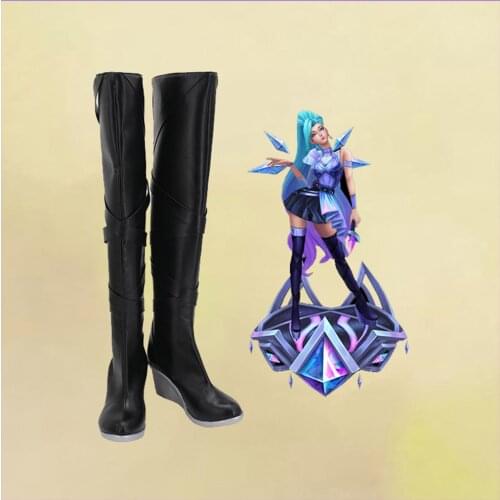 LOL KDA Seraphine Cosplay Shoes Boots Leather Halloween Carnival Shoes Prop Custom Made