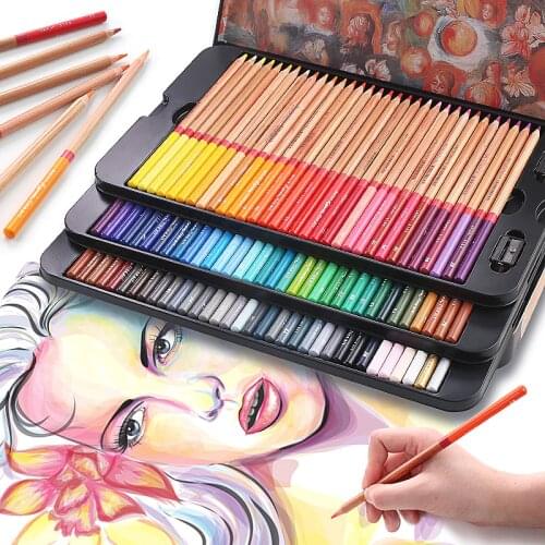 Marco Water Color Pencil Set 24/36/48/72 Colors Soluble Pencil For Drawing Painting Sketch Tin/Paper Box Art School Supplies