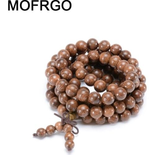Multilayer Mala Healing Lucky Bracelets Natural Zebrawood Wood Buddhist Buddha Meditation Prayer Bead Bracelet for Men Women