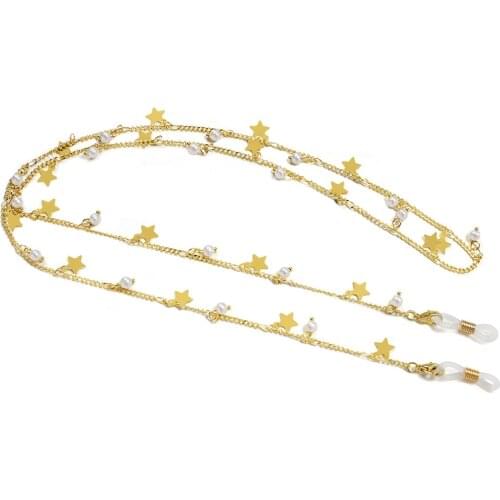 Fashion Colorful Crystal Glasses With Sunglasses Rope Glasses Rope Chain Accessories