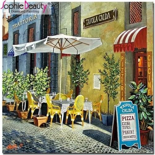 Sophie Beauty Diy Diamond Painting Full Diamond Embroidery Mosaic kit Cross Stitch house City Tavern Needlework home decro 18862