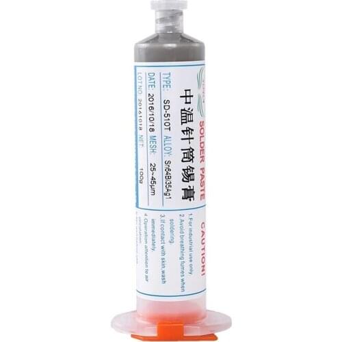 No.3 No-Clean Medium Temperature Lead-Free Solder Paste For LED SMT Flux Paste Circuit Board Welding Sn64Bi35Ag1