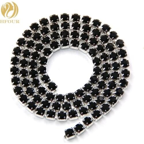 New Hot 5yard/pack High quality Sliver base Black glass crystal Rhinestones Cup Chain DIY clothing/Wedding dress Accessories