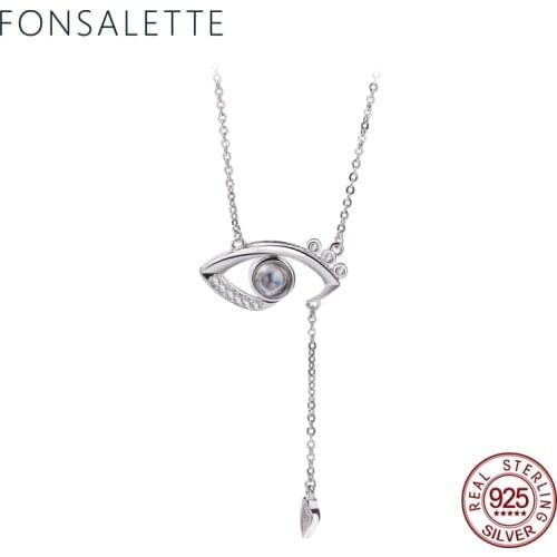 New Luxury 925 sterling silver Evil Eye Tassel Necklaces Beads Ball Spin Necklace Fashion Women Rotatable CZ Jewelry gift zk40