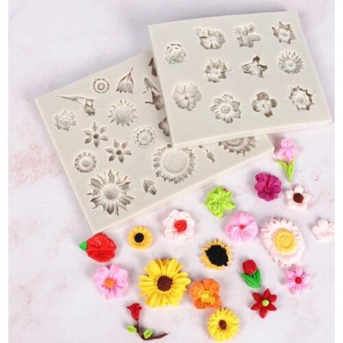 New 2 Style Blooming Flowers Silicone Sugarcraft Molds For Chocolate Fondant Gummy Paste Cake Decorating Tools Resin Clay Moulds