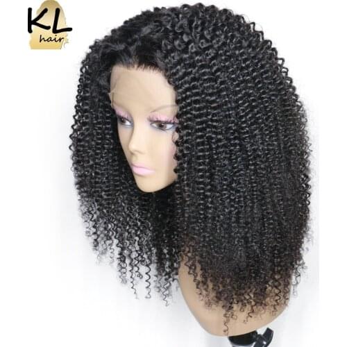 250 Density Kinky Curly Lace Front Human Hair Wigs For Women Mongolian Remy Hair Pre Plucked Lace Frontal Wigs With Baby Hair KL