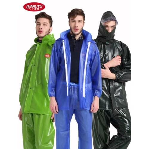 Transparent Large Hiking Adult Rain Pants Waterproof Travel Raincoat Hooded Outdoor Poncho Impermeable Men Rain Gear Set MM60YY