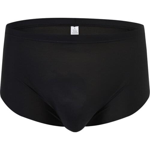 Sexy Underwear Men Boxer Shorts Ice Silk Panties Man Solid Breathable Mid-rise U Convex Pouch Underpants Cueca calzoncillo M-XXL
