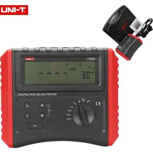 UNI-T UT585/UT586 Digital RCD (ELCB) Testers; AC DC Voltage Frequency 60V-400V 50-60Hz AUTO/Manual RAMP Detection/LCD Backlight