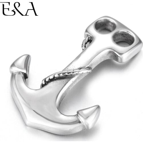 Stainless Steel Anchor Hooks Curved Double Hole 5mm for Leather Bracelet Connector Clasp Jewelry Making Findings DIY Supplies