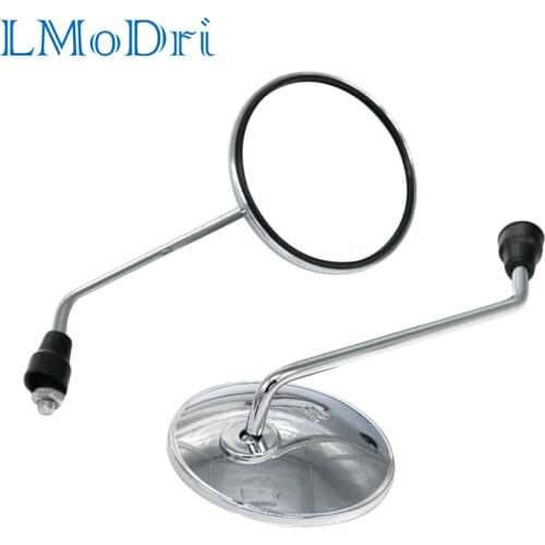 LMoDri Motorcycle 8mm Round Back View Mirror Electric Bicycle Rearview Mirrors Silver Moped Side Mirror